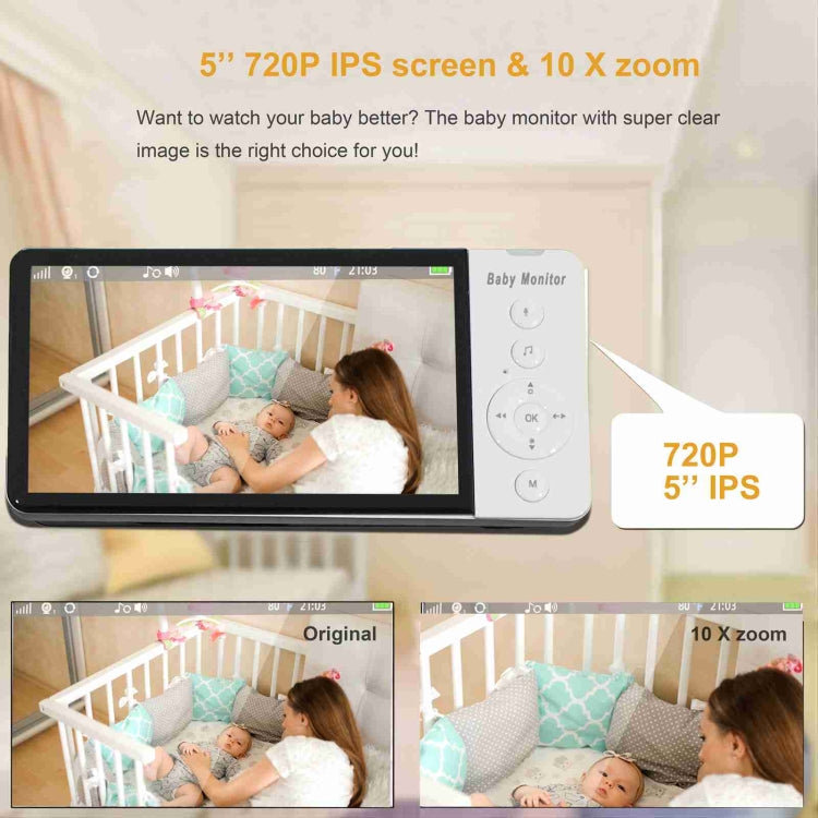 ABM700 5 inch Wireless Video Night Vision Baby Monitor Security Camera-Reluova