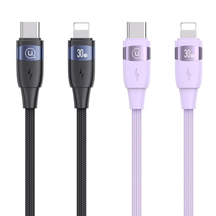 USAMS US-SJ634 U85 1.2m Type-C to 8 Pin PD30W Aluminum Alloy Fast Charging & Data Cable