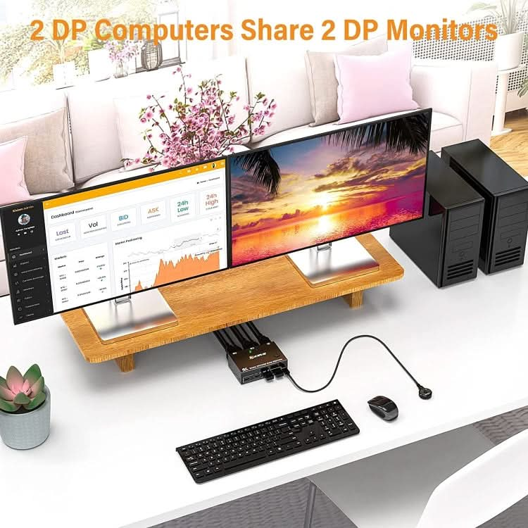 KC-KVM202DP 4K 60Hz USB3.0 DP Dual Monitors KVM Switch My Store