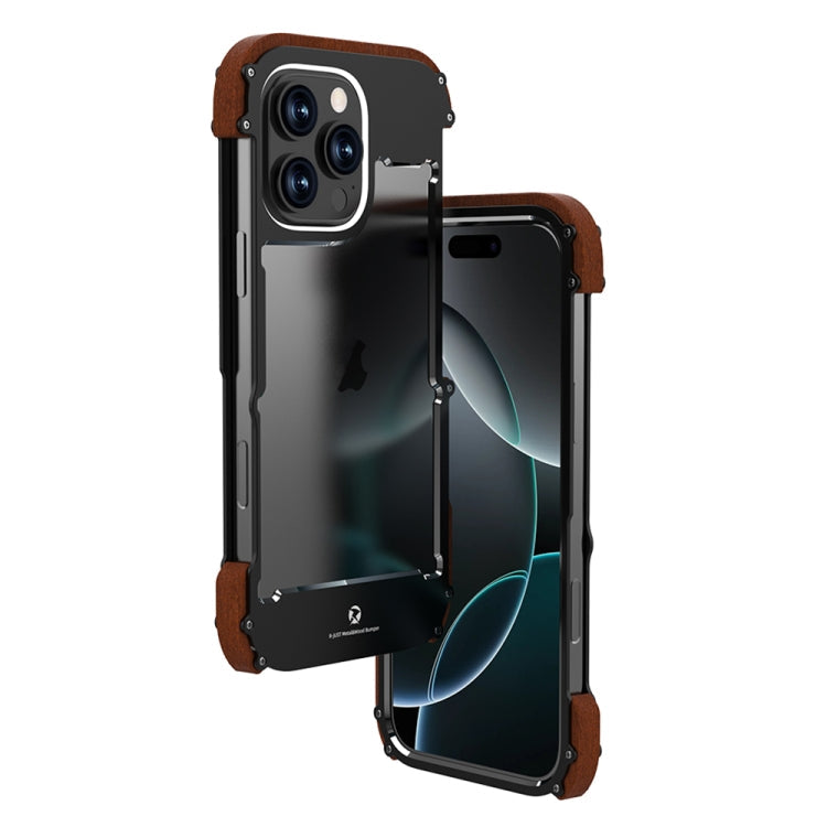 R-JUST Ironwood Generation Metal Hybrid Wood Phone Case