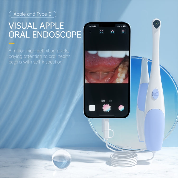 AN109 8LEDs 3.0MP 2 in 1 Visible Oral Endoscope Reluova