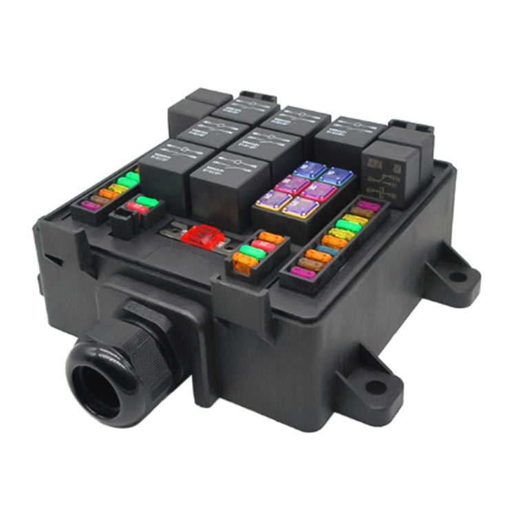 Car RV Waterproof Fuse Relay Box Car Modified Multi-Light Control Fuse Box