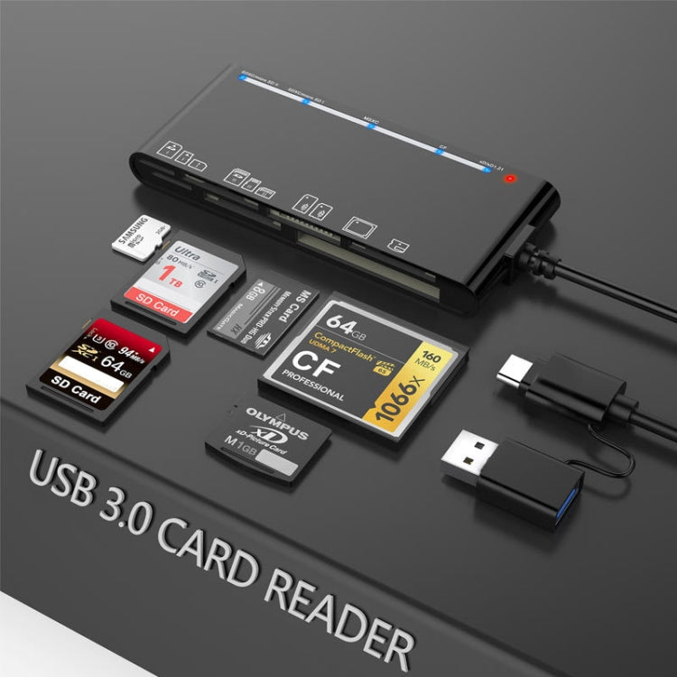 CR7 USB3.0 + Type-C Multi-function Card Reader CF / XD / MS / SD / TF Card 7 in 1 My Store