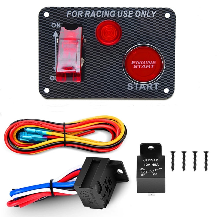 12V Car Racing Ignition Switch Panel with Switch & Engine Start Button & Relay Wiring Harness