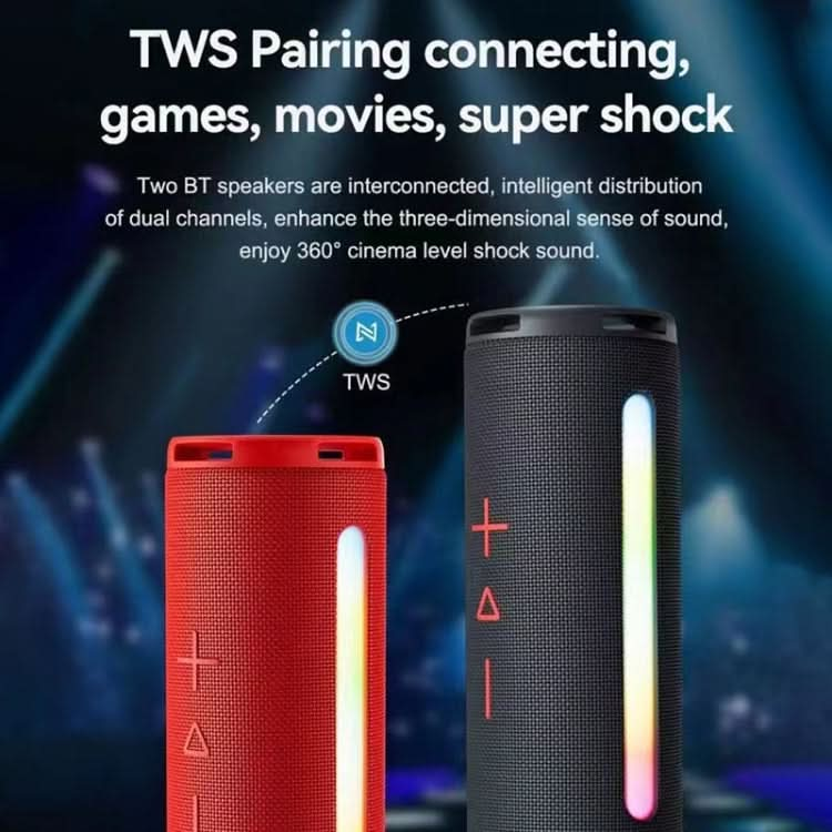 T&G TG374 Portable 3D Stereo Bluetooth Speaker Subwoofer Support FM / TF Card / RGB Light