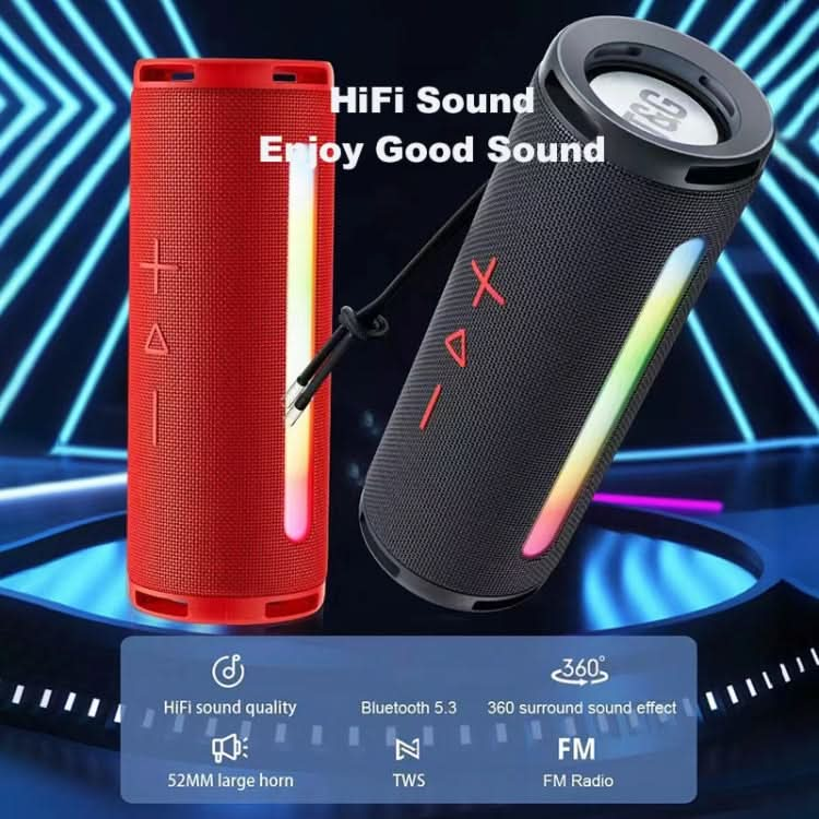 T&G TG374 Portable 3D Stereo Bluetooth Speaker Subwoofer Support FM / TF Card / RGB Light