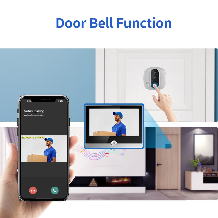 ESCAM C85 1080P 4.3 inch Smart WIFI Digital Door Viewer Supports Wide-Angle PIR & Night Vision & Dingdong Photo