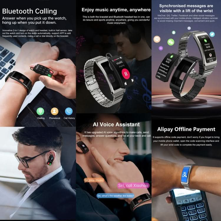 K7 1.14 inch TFT Screen Smart Call Bracelet, BT Call / Heart Rate / Blood Pressure / Blood Oxygen