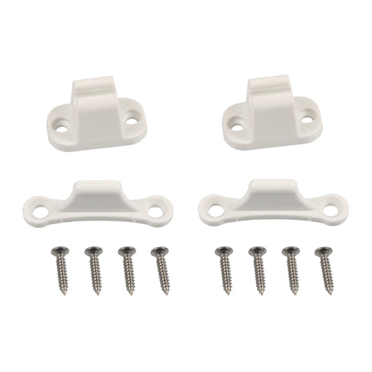 A8624 2 Pair White RV Hatch T-shape Door Fixer Kit with Screws