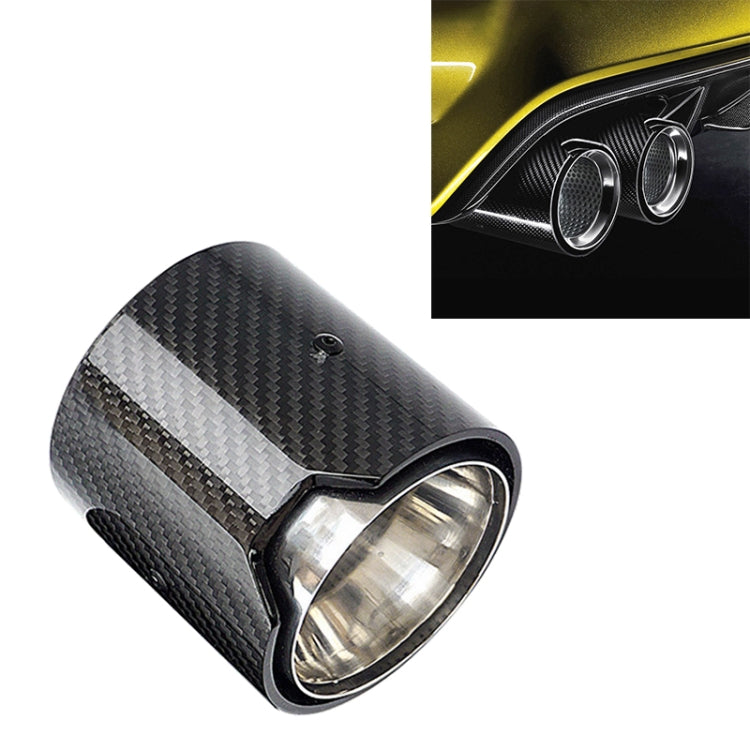 Car Modified MP Exhaust Pipe Glossy 90mm Carbon Fiber Short Tail Throat for BMW 3 Series