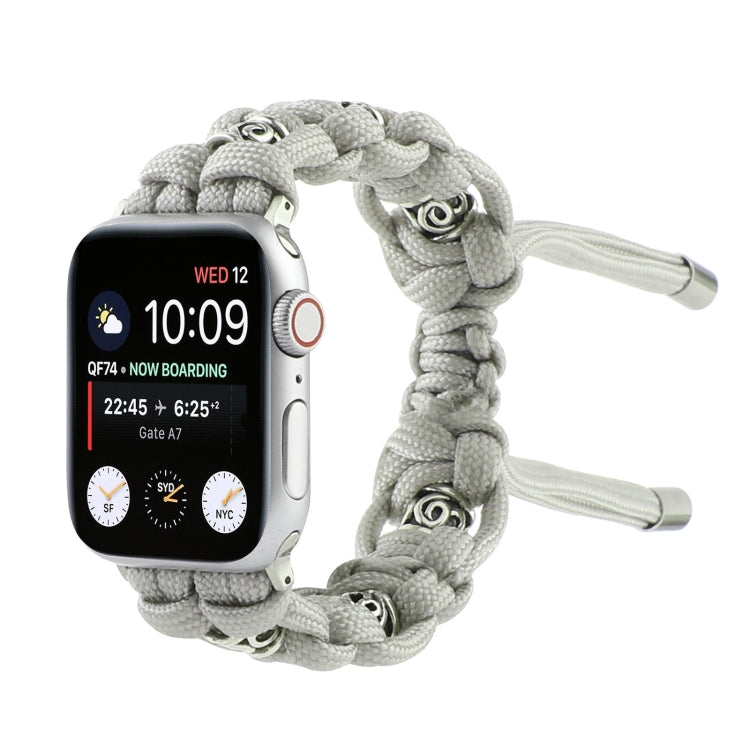 Silk Silver Beads Braided Watch Band, Series 4