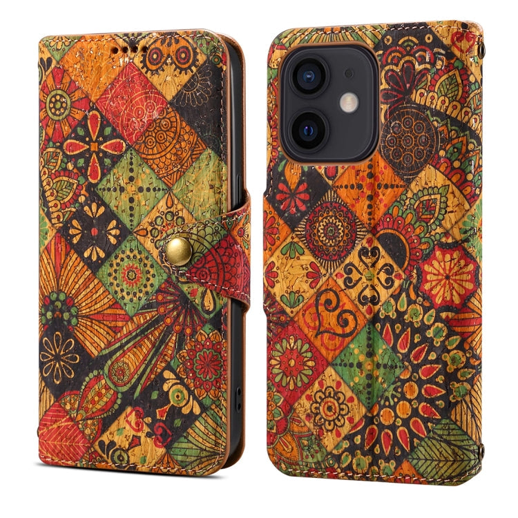 Denior Flower Language Series Cork Fabric Oil Edge Leather Phone Case, Series 1