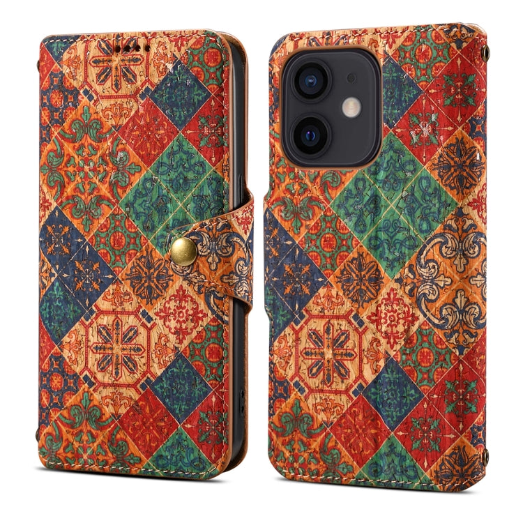 Denior Flower Language Series Cork Fabric Oil Edge Leather Phone Case, Series 1