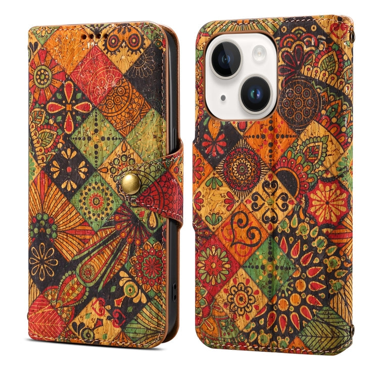 Denior Flower Language Series Cork Fabric Oil Edge Leather Phone Case, Series 2