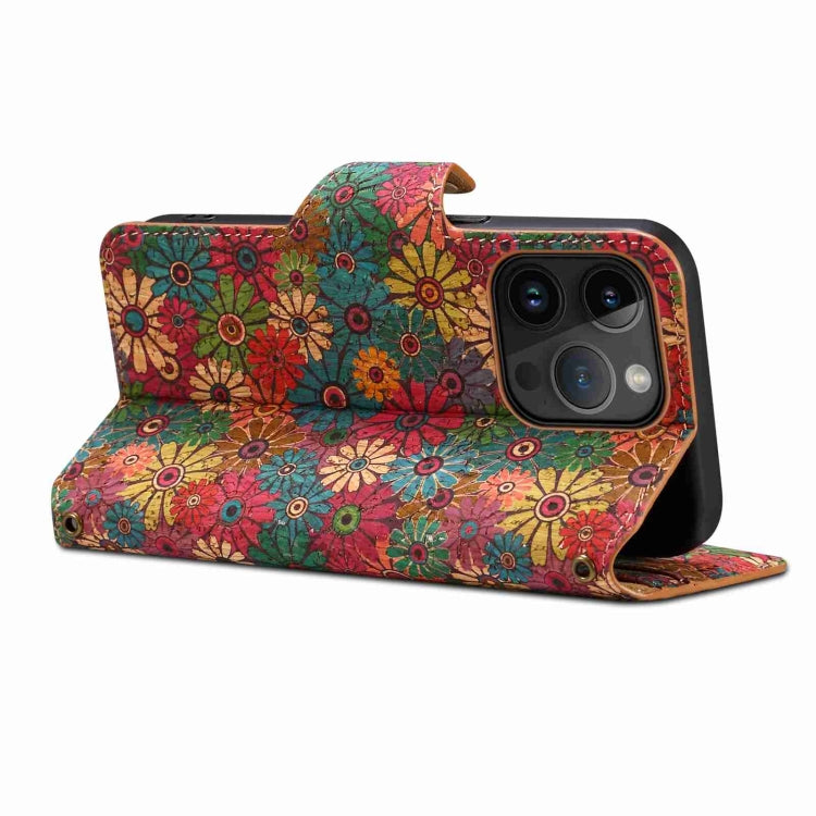 Denior Flower Language Series Cork Fabric Oil Edge Leather Phone Case, Series 3