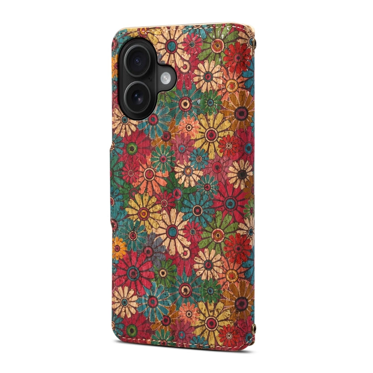 Denior Flower Language Series Cork Fabric Oil Edge Leather Phone Case, Series 2