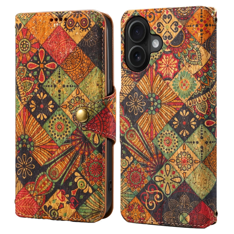 Denior Flower Language Series Cork Fabric Oil Edge Leather Phone Case, Series 2