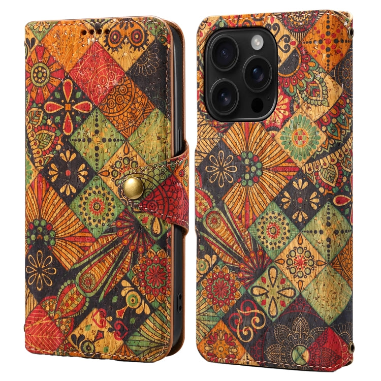 Denior Flower Language Series Cork Fabric Oil Edge Leather Phone Case, Series 3