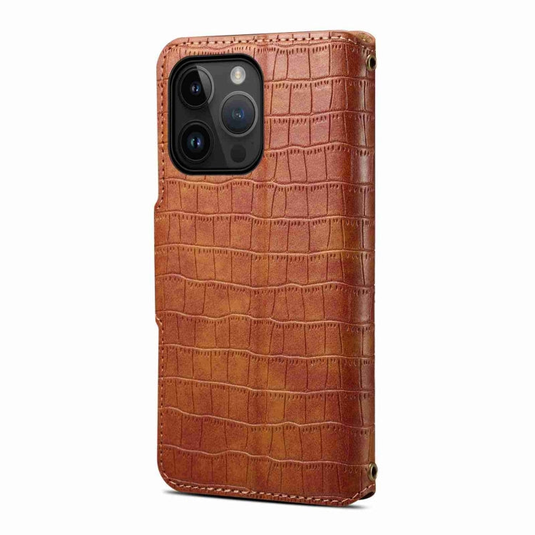 Denior Crocodile Texture Oil Edge Leather Phone Case, Series 3