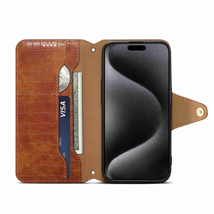 Denior Crocodile Texture Oil Edge Leather Phone Case, Series 3