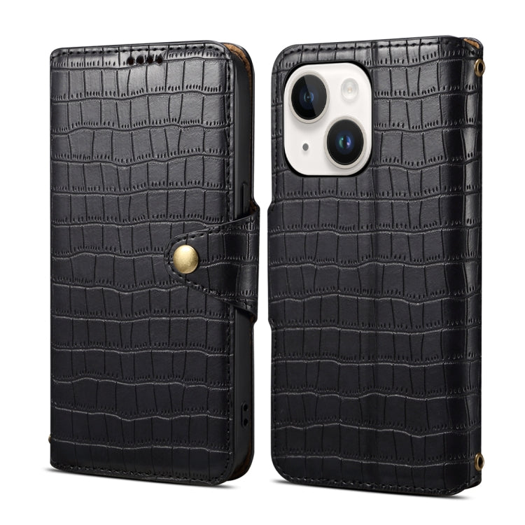 Denior Crocodile Texture Oil Edge Leather Phone Case, Series 3