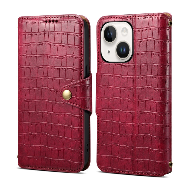 Denior Crocodile Texture Oil Edge Leather Phone Case, Series 1