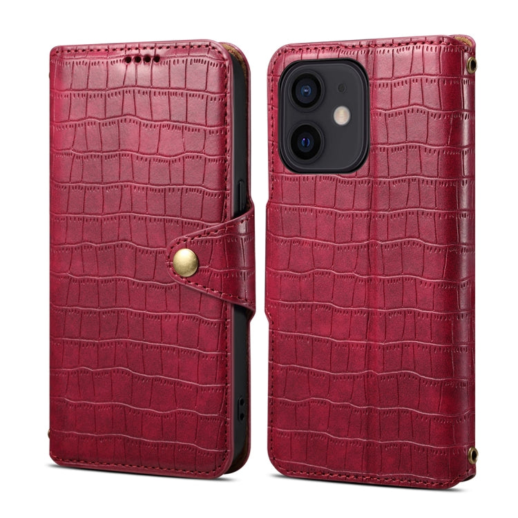 Denior Crocodile Texture Oil Edge Leather Phone Case, Series 1