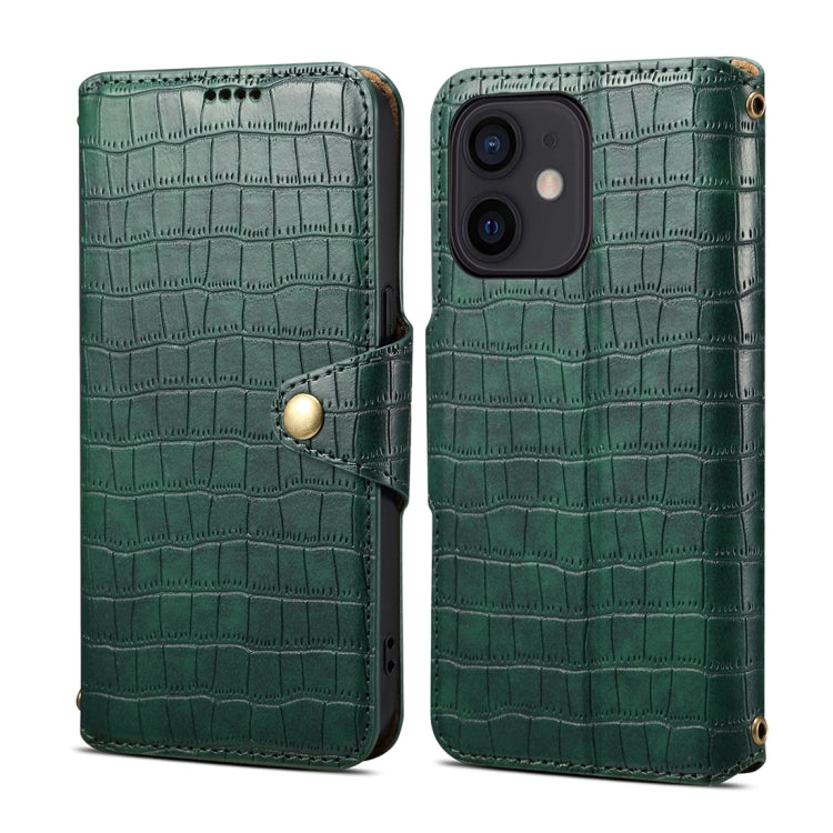 Denior Crocodile Texture Oil Edge Leather Phone Case, Series 1