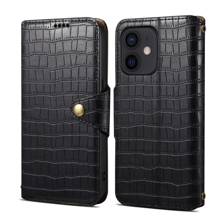 Denior Crocodile Texture Oil Edge Leather Phone Case, Series 1