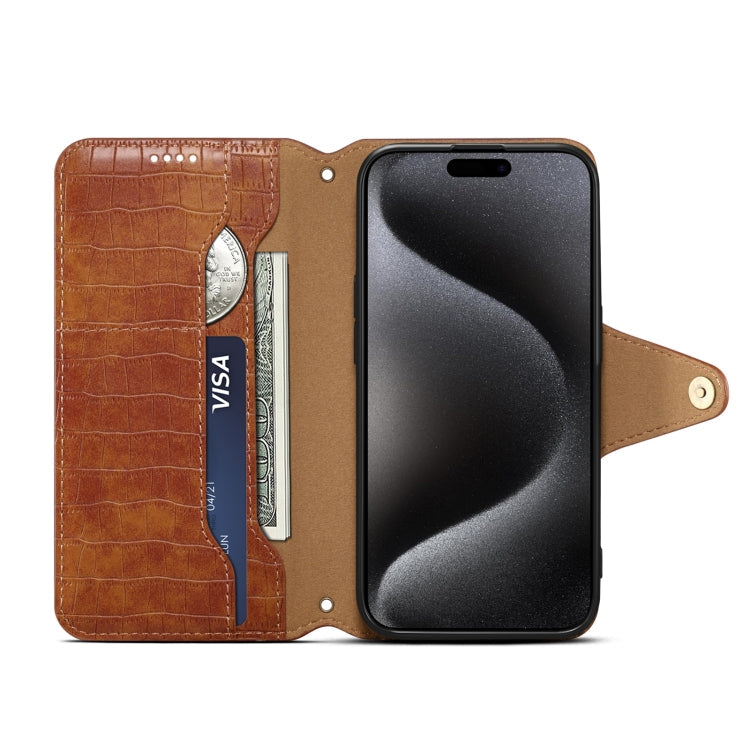 Denior Crocodile Texture Oil Edge Leather Phone Case, Series 2