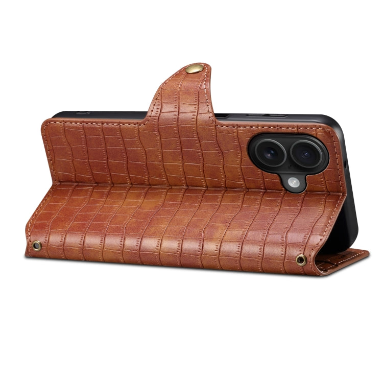 Denior Crocodile Texture Oil Edge Leather Phone Case, Series 2