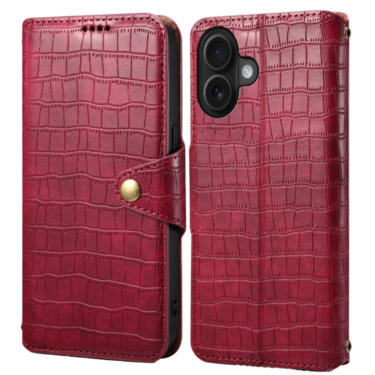 Denior Crocodile Texture Oil Edge Leather Phone Case, Series 2