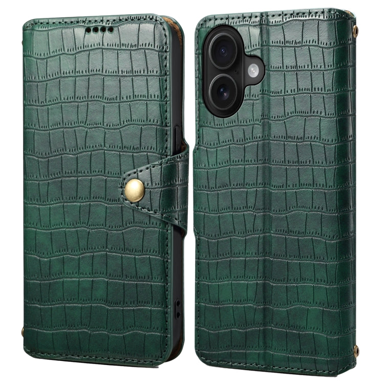 Denior Crocodile Texture Oil Edge Leather Phone Case, Series 2