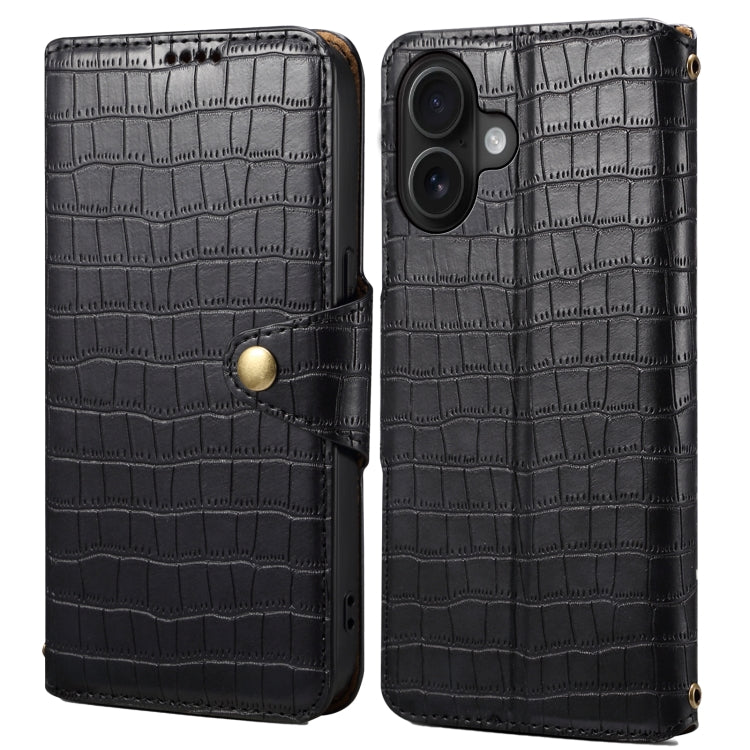 Denior Crocodile Texture Oil Edge Leather Phone Case, Series 2