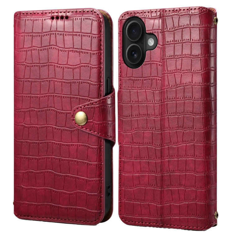 Denior Crocodile Texture Oil Edge Leather Phone Case, Series 1