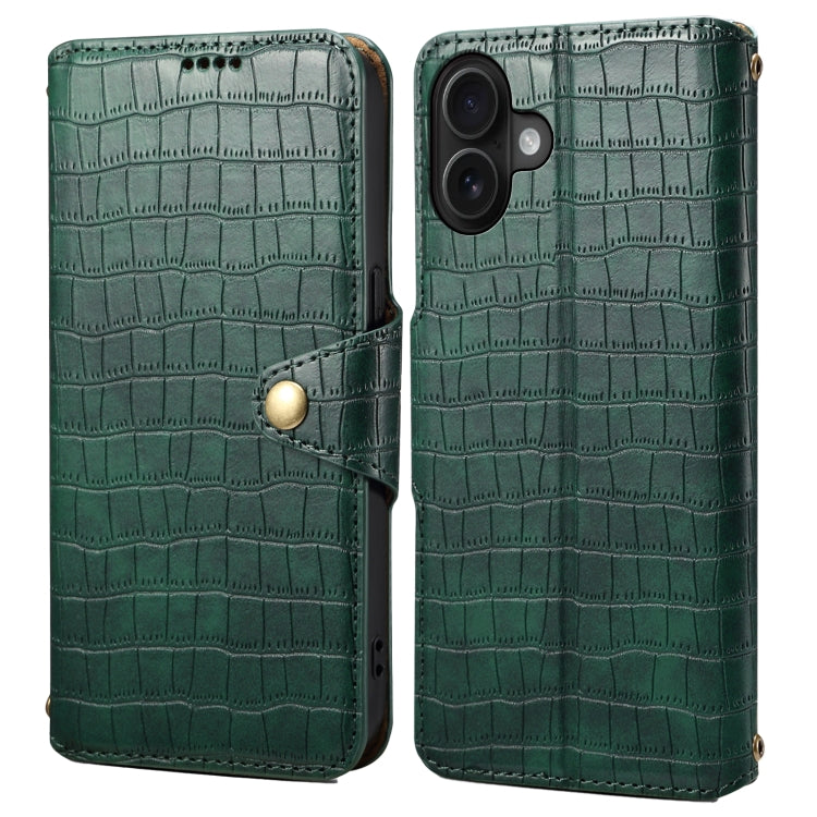 Denior Crocodile Texture Oil Edge Leather Phone Case, Series 1