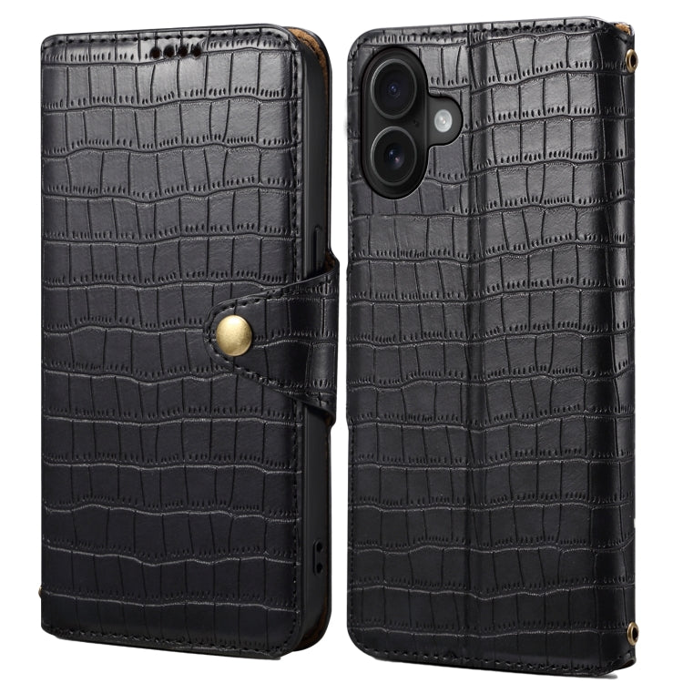 Denior Crocodile Texture Oil Edge Leather Phone Case, Series 1