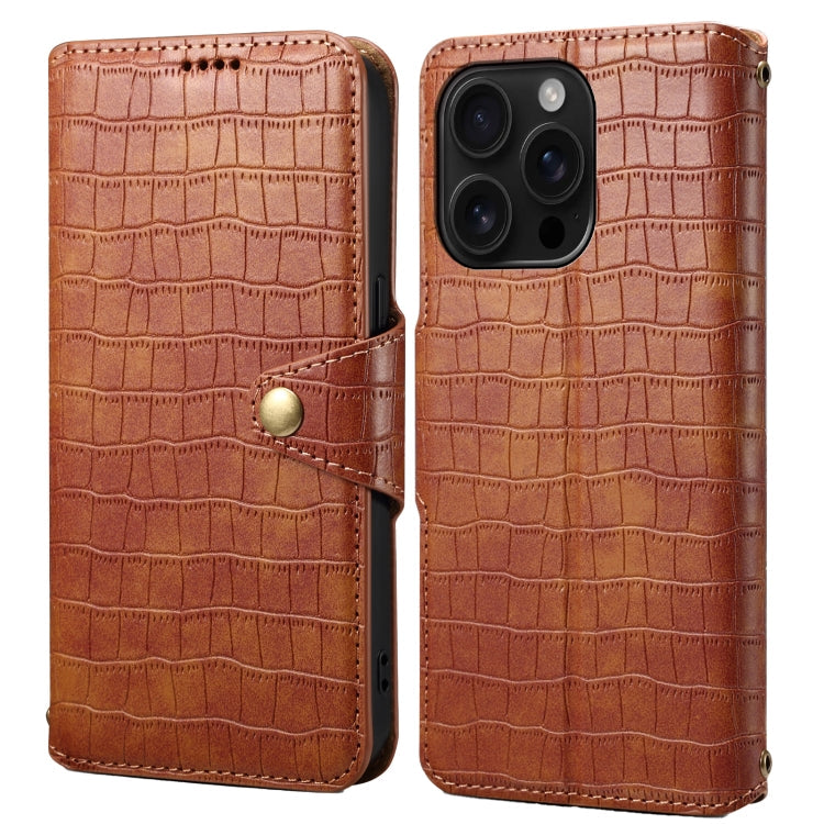 Denior Crocodile Texture Oil Edge Leather Phone Case, Series 3