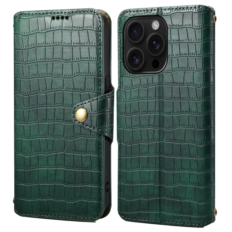 Denior Crocodile Texture Oil Edge Leather Phone Case, Series 3