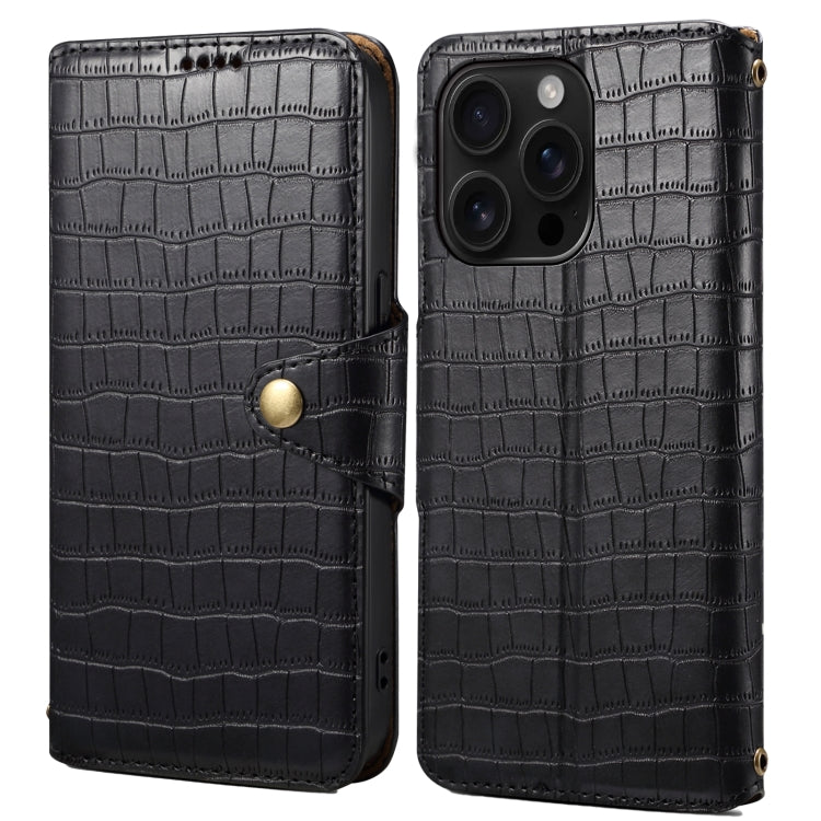 Denior Crocodile Texture Oil Edge Leather Phone Case, Series 3