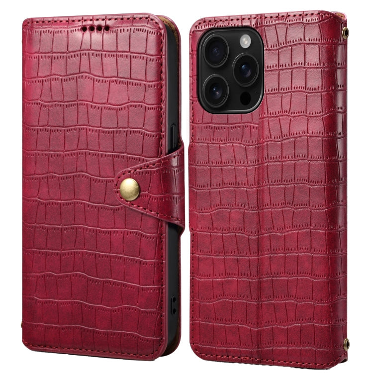 Denior Crocodile Texture Oil Edge Leather Phone Case, Series 3