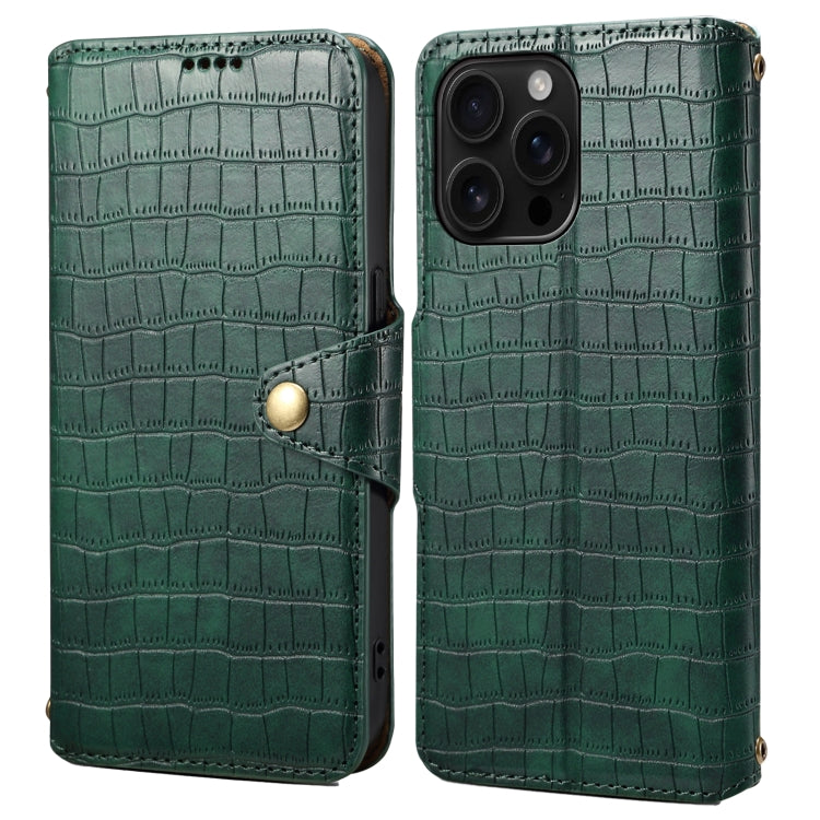 Denior Crocodile Texture Oil Edge Leather Phone Case, Series 3