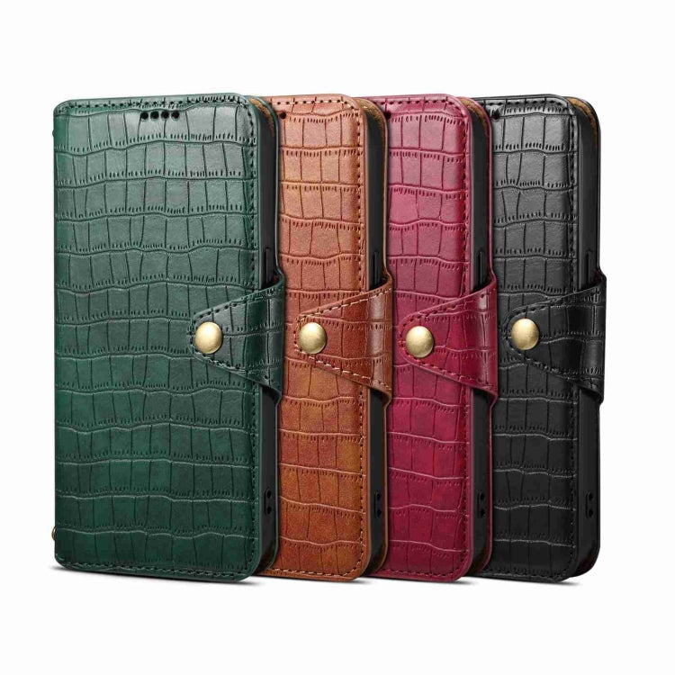 Denior Crocodile Texture Oil Edge Leather Phone Case, Series 1