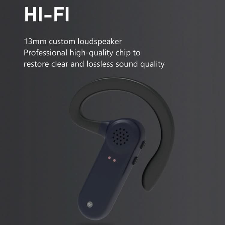 Hileo Hi8 Wireless Single Ear Hook Handsfree Call Noise Reduction In-ear Earphone