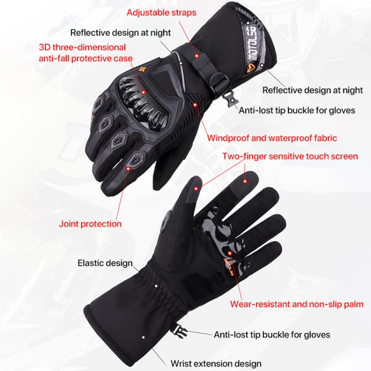 1-Pair MOTOLSG Motorcycle Riding Waterproof Winter Warm Gloves