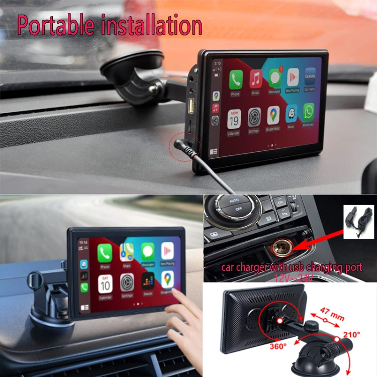 X70-1 Car 7 inch IPS Portable Smart Screen Wireless Screen Projection Carplay Android Auto