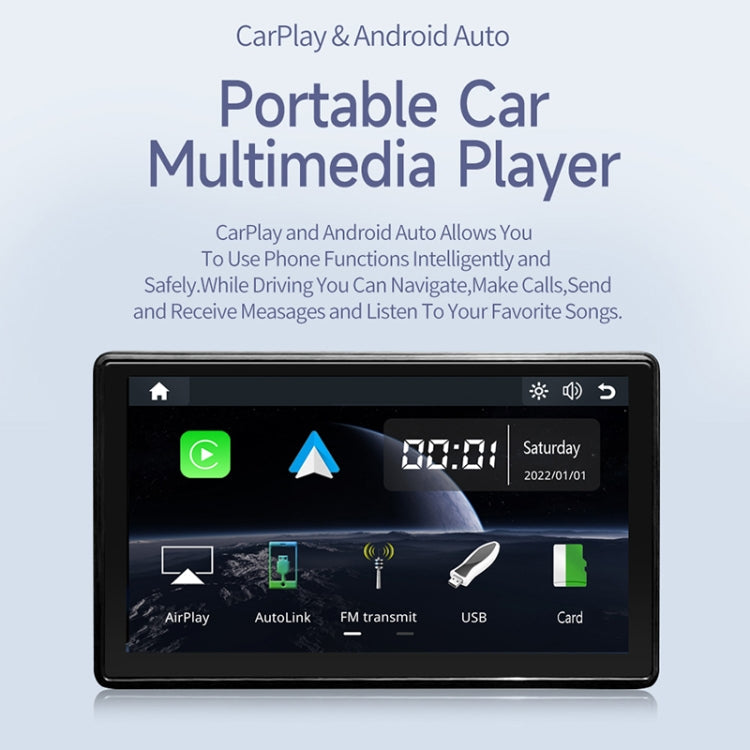 X70-1 Car 7 inch IPS Portable Smart Screen Wireless Screen Projection Carplay Android Auto