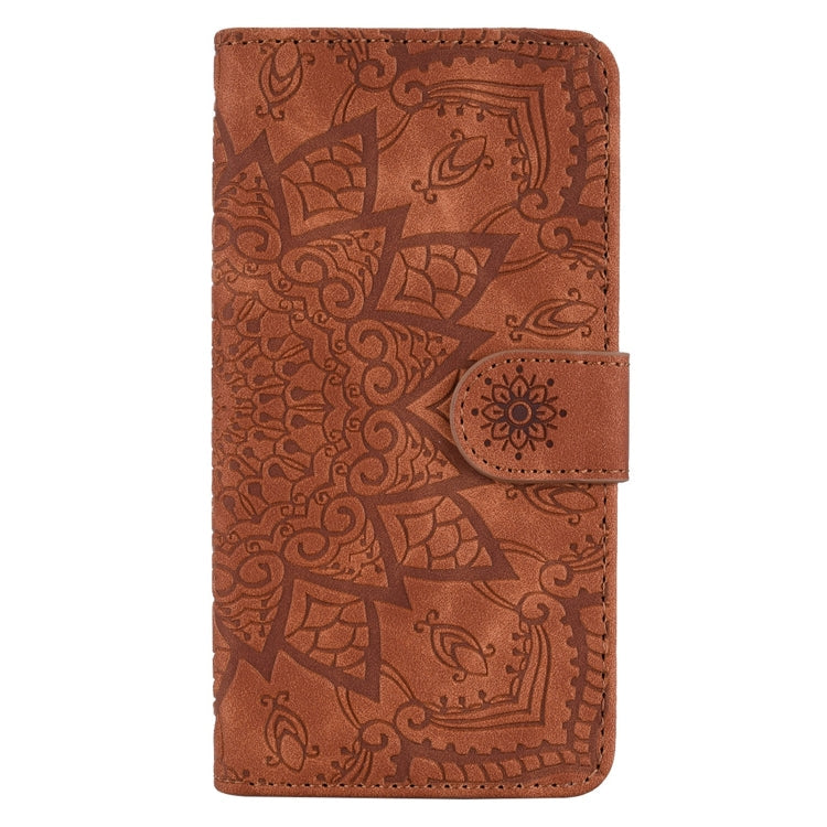 Mandala Embossed Dual-Fold Calf Leather Phone Case, Series 1