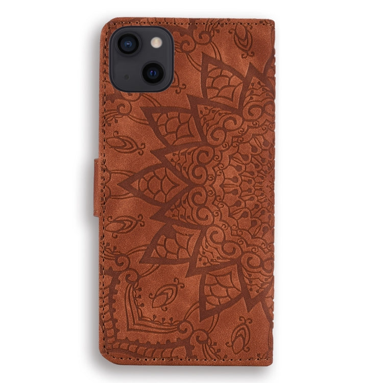 Mandala Embossed Dual-Fold Calf Leather Phone Case, Series 1