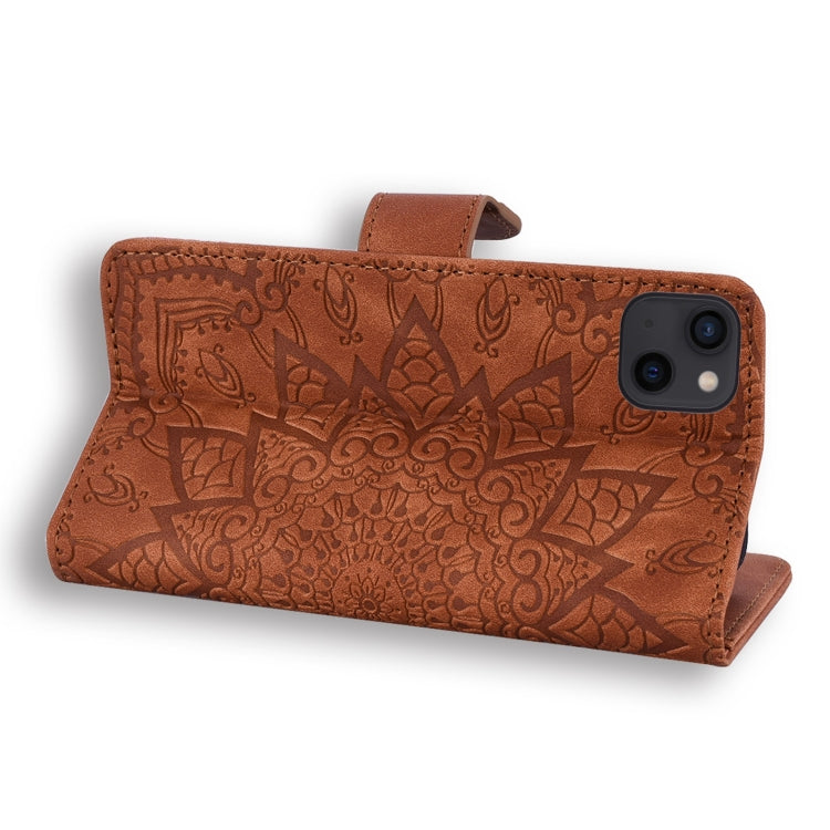 Mandala Embossed Dual-Fold Calf Leather Phone Case, Series 1